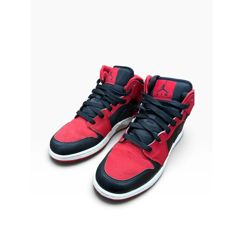 Air Jordan 1 Mid GS Youth 6Y Gym Red Black 554725-005 Worn Once